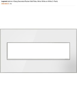 (3) Legrand adorne 4 Gang DecoratorRocker Wall Plate, Mirror White on White (1-Pack). See Pictures