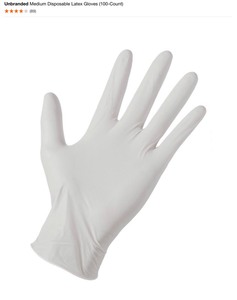 (6) Unbranded Medium Disposable Latex Gloves (100-Count). See Pictures
