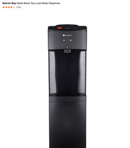 Glacier Bay Matte Black Top Load Water Dispenser. See Pictures