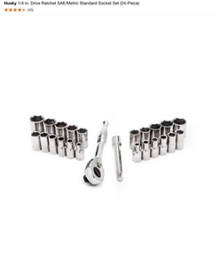 Husky 14 in. Drive Ratchet SAEMetric Standard Socket Set (24-Piece). See Pictures