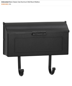 Unbranded Black Classic Cast Aluminum Wall Mount Mailbox, White Wall Mount Mailbox, Insert & Adapters. See Pictures