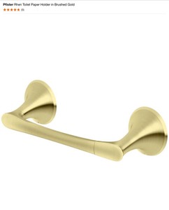 Pfister Venturi 18 in. Towel Bar in Spot Defense Brushed Nickel & Rhen Toilet Paper Holder in Brushed Gold. See Pictures