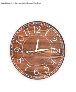 BrandtWorks 24 in. Carrington Walnut Oversized Wall Clock. See Pictures