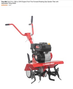 Troy-Bilt Colt 24 in. 208 cc OHV Engine Front Tine Forward Rotating Gas Garden Tiller with Adjustable Tilling Width. See Pictures