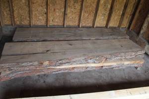 lot 855 image: Lot of (8) Elm Live Edge Wood Slab