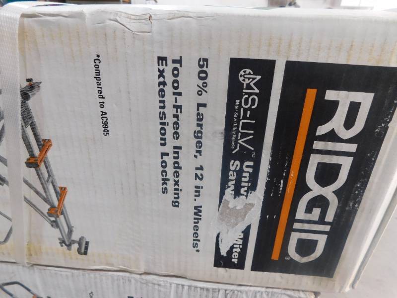 lot 11 image: RIDGID Universal Mobile Miter Saw Stand with Mounting Braces