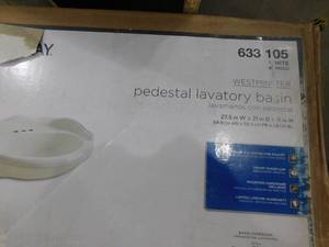 lot 9 image: Glacier Bay Westminster 21 in. Pedestal Sink Basin in White
