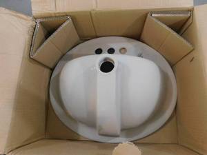 lot 22 image: Glacier Bay Aragon Self-Rimming Drop-In Bathroom Sink in Bone