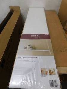 lot 25 image: (4) Home Decorators Collection 36 in. L x 7.75 in. W Slim Floating White Shelf