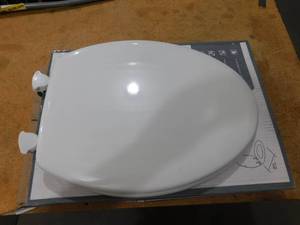lot 75 image: Glacier Bay Lift-Off Elongated Closed Front Toilet Seat in White
