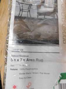 lot 95 image: StyleWell BlackBrown 5 ft. x 7 ft. Border IndoorOutdoor Area Rug