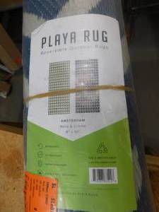 lot 96 image: Amsterdam Navy and Creme 8 ft. x 10 ft. Geometric Polypropylene IndoorOutdoor Rug