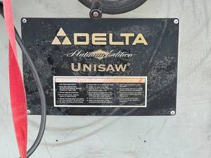 lot 9 image: Delta Platinum Unisaw