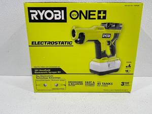 lot 85 image: New Ryobi 18V Electrostatic Sprayer Kit