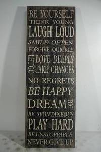 lot 88 image: Large Motivational Decorative Wall Hanging