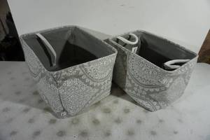 lot 129 image: Decorative Soft Sided Storage Bins