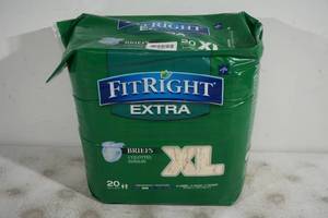 lot 104 image: FitRight Extra XL Disposable Briefs - 20 Count