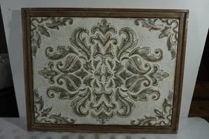 lot 39 image: Framed Embossed Metal Wall Hanging