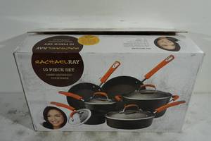 lot 214 image: NEW Rachael Ray Hard Anodized 10 Piece Cookware Set