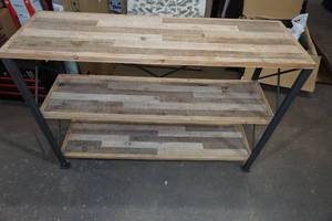 lot 228 image: Industrial Look Wood Shelf