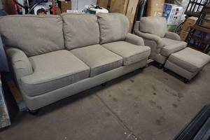 lot 231 image: Ashley Furniture Sofa, Chair, and Ottoman Set