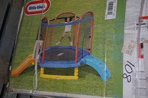 lot 239 image: Little Tikes Climb n Slide 7 Ft Trampoline Playset