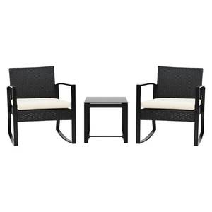 lot 234 image: 3 Piece Wicker Patio Rocker Set