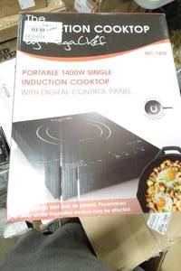 lot 142 image: NEW Mega Chef 1400W Portable Single Induction Cooktop