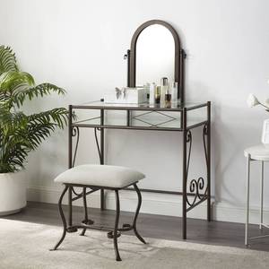 lot 222 image: NEW Clarisse Metal Vanity Set