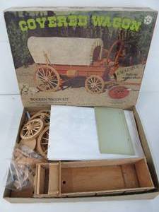 lot 147 image: Vintage Allwood Brand Covered Wagon Wooden Wagon Kit