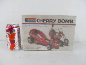 lot 239 image: Vintage Monogram Cherry Bomb Show Rod, Chopper, & Trailer