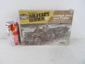 lot 329 image: Life-Like Hobby Kits Military Series Combat Jeep and Trailer