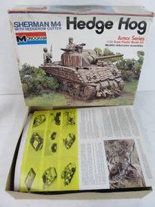 lot 337 image: Vintage Monogram Armor Series Sherman M4 HEDGE HOG wHedgerow Cutter