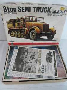 lot 362 image: Vintage Bandai Pin Point Series German WWII 8-Ton Semi Truck Sd. Kfz. 7