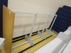 lot 362 image: Double Sided Bookshelf wAdjustable Shelves 25x56 18 Overall (see pics for shelves)