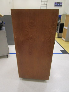 lot 66 image: Wood Cabinet on Wheels 25x30x54