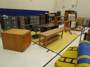 lot 84 image: Stringed Instrument Racks, Desks, Table, Cabinet