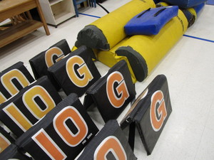lot 92 image: Set of Football Yard Marking Pads (missing the 50 yard markers)