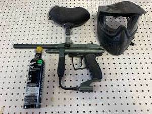 lot 40 image: SPIDER XTRA PAINTBALL GUN, MASK, HOPPER, CO2 TANK