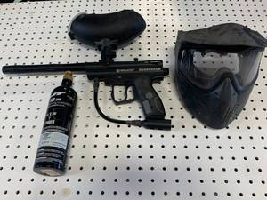 lot 41 image: SPIDER AGGRESSOR PAINTBALL GUN, MASK, HOPPER, CO2 TANK