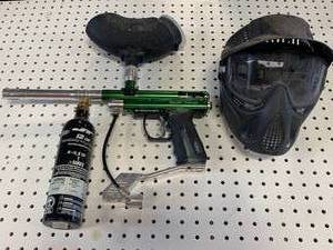 lot 42 image: SPIDER VICTOR PAINTBALL GUN, MASK, HOPPER, CO2 TANK