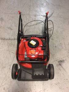 lot 26 image: Troy-Bilt 21 in. 140cc 550e Series Briggs & Stratton Engine 2-in-1 Gas FWD Self Propelled Lawn Mower  Review all pictures