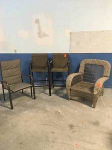 lot 11 image: Mix Lot of Patio Outdoor Chairs & Dining Stools - Review all pictures