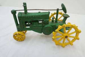 vintage John Deere cast iron tractor