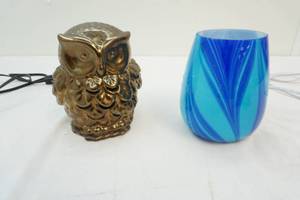 table lamp and scented wax owl