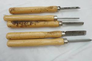 large wood handled lathe tools