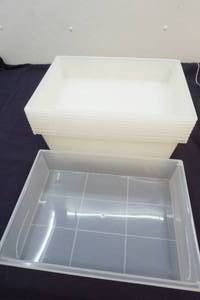 shallow plastic containers