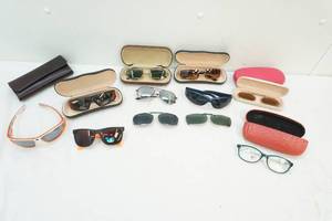 glasses, sunglasses and cases