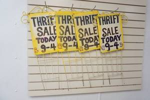 metal garage sale signs