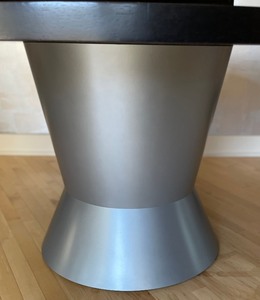 Charming Custom Black Top Dining Table with a Steel Base
